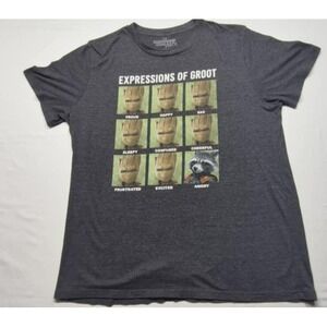 Guardians of the Galaxy "Expressions of Groot"  gray graphic t-shirts men's 2XL